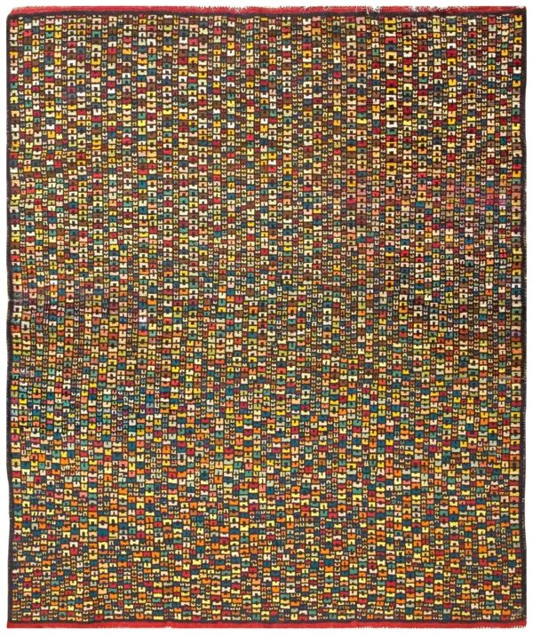 Early 20th century jerusalem carpet 5'6"×6'8" bauhaus style, hand-knotted wool 1 Early 20th century jerusalem carpet 5'6"×6'8" bauhaus style, hand-knotted wool