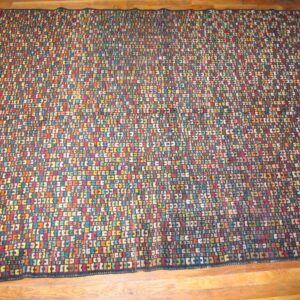 Early 20th Century Jerusalem Carpet 5'6"×6'8" Bauhaus Style, Hand-Knotted Wool - detail view 3