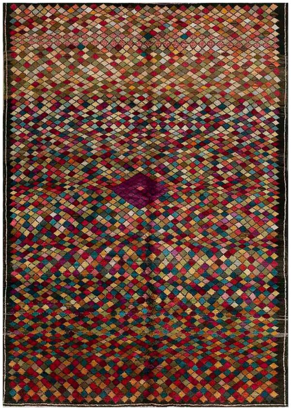 Early 20th century jerusalem carpet 4'11"×7' hand-knotted wool
