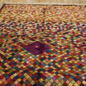 Early 20th Century Jerusalem Carpet 4'11"×7' Hand-Knotted Wool - detail view 1