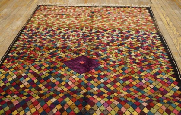 Early 20th century jerusalem carpet 4'11"×7' hand-knotted wool - detail view 1