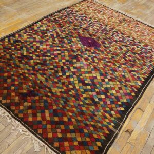 Early 20th Century Jerusalem Carpet 4'11"×7' Hand-Knotted Wool - detail view 3