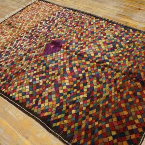 Early 20th Century Jerusalem Carpet 4'11"×7' Hand-Knotted Wool - detail view 4