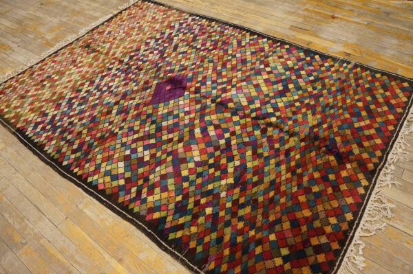 Early 20th century jerusalem carpet 4'11"×7' hand-knotted wool - detail view 4