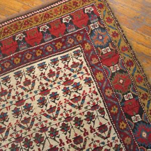 Mid 19th Century Persian Kurdish Carpet 3'6"×10'6" Hand-Knotted Wool - detail view 2