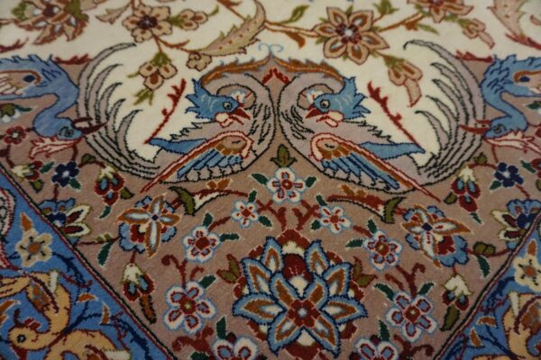 Mid 20th century persian isfahan carpet 4'11"ã—7'3" hand-knotted, central persia - detail view 7