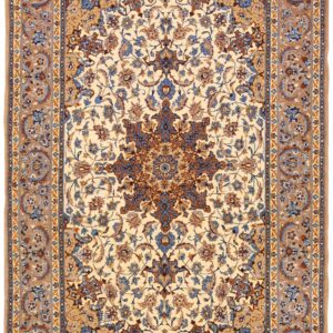 Mid 20th Century Persian Isfahan Carpet 5'1"Ã—8' Hand-Knotted, Central Persia