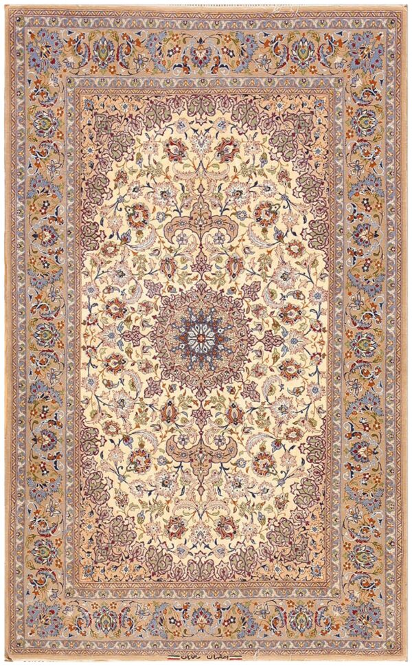 Mid 20th century persian isfahan carpet 3'7"ã—5'7" hand-knotted, central persia
