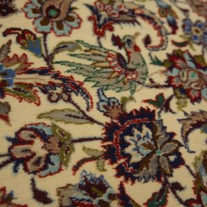 Mid 20th Century Persian Isfahan Carpet 3'7"Ã—5'1" Ivory Field, Taupe Border, Circa 1940 - detail view 3