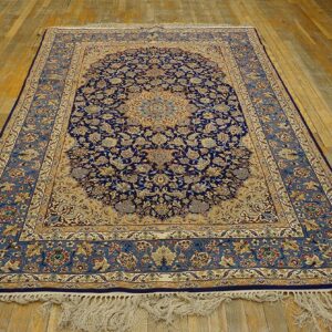 Mid 20th Century Persian Isfahan Carpet 4'10"×7'10" Signed Abtin - detail view 1