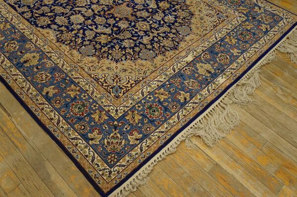 Mid 20th century persian isfahan carpet 4'10"×7'10" signed abtin - detail view 2