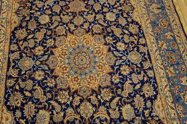 Mid 20th century persian isfahan carpet 4'10"×7'10" signed abtin - detail view 3
