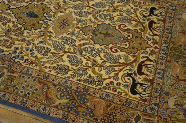 Mid 20th century persian isfahan rug 3'7"ã—5'8" hand-knotted, central persia - detail view 5