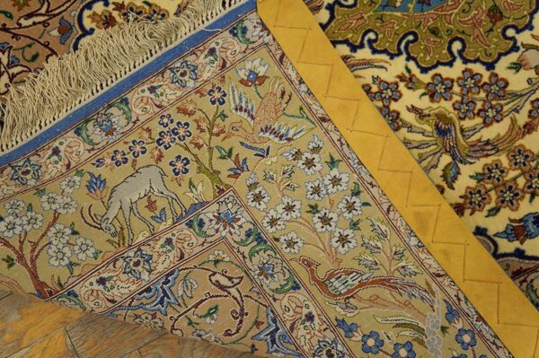 Mid 20th century persian isfahan rug 3'7"ã—5'8" hand-knotted, central persia - detail view 6