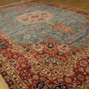 Mid 20th Century Persian Tabriz Carpet 12'Ã—18'2" Hand-Knotted Wool - detail view 3