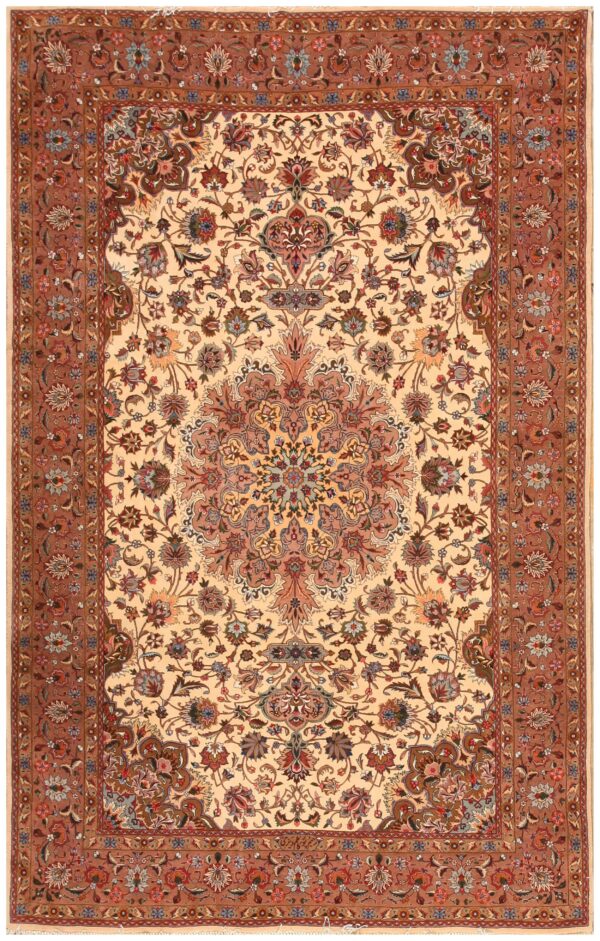 Mid 20th century persian tabriz carpet 5'10"ã—9' hand-knotted wool