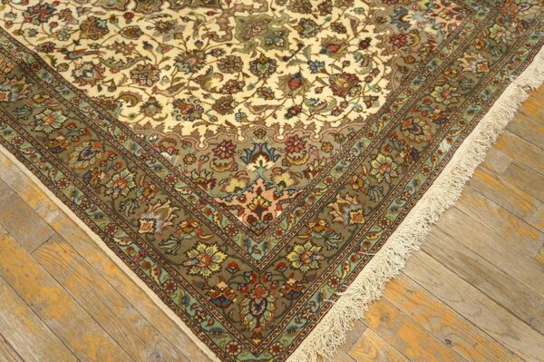 Mid 20th century persian tabriz carpet 4'ã—6'9" ivory field, wool with silk highlights, circa 1940 - detail view 1