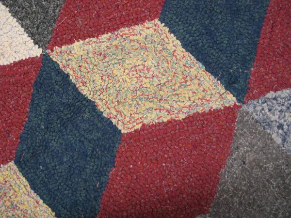 Modern american hooked rug, dynamic block pattern design 4 Modern american hooked rug, dynamic block pattern design - detail view 3