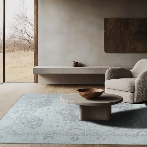 Corner of a textured area rug
