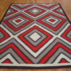 Southwestern Style Rug 6'×9' Hand-Woven Wool, Contemporary - detail view 1