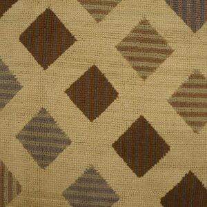 Vintage American Hooked Rug 3'10"×5'10" Ivory Field, Olive Border, Mid 20th Century - detail view 4