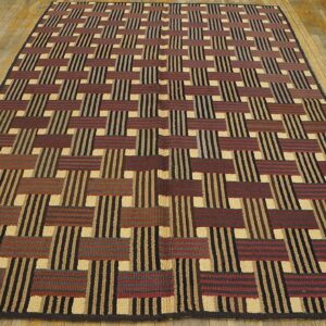 Vintage American Hooked Rug 6'2"×8'8" Mid 20th Century, Hand-Hooked Wool - detail view 1