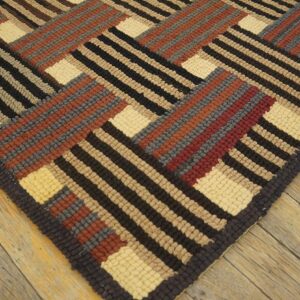 Vintage American Hooked Rug 6'2"×8'8" Mid 20th Century, Hand-Hooked Wool - detail view 2