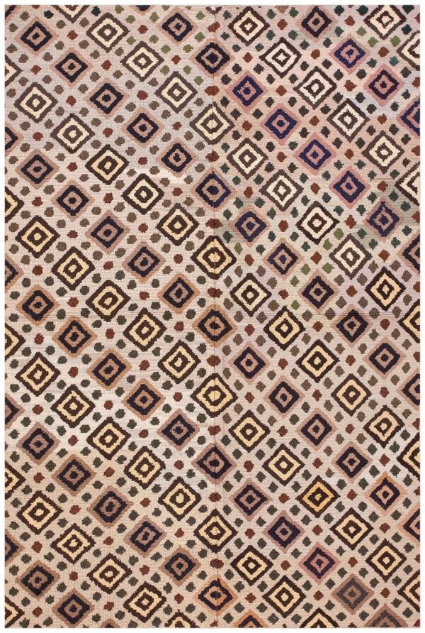 Vintage american hooked rug 5'11"×8'6" mid 20th century, hand-hooked wool 1 Vintage american hooked rug 5'11"×8'6" mid 20th century, hand-hooked wool