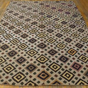 Vintage American Hooked Rug 5'11"×8'6" Mid 20th Century, Hand-Hooked Wool - detail view 1
