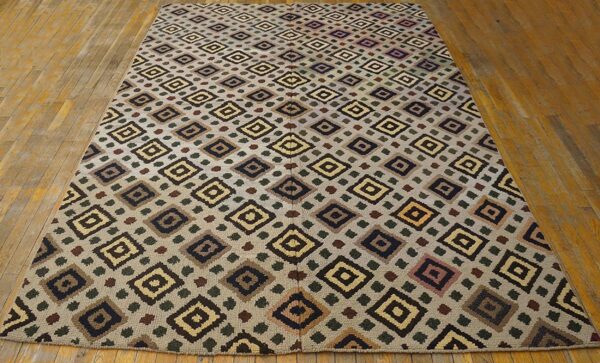 Vintage american hooked rug 5'11"×8'6" mid 20th century, hand-hooked wool 2 Vintage american hooked rug 5'11"×8'6" mid 20th century, hand-hooked wool - detail view 1
