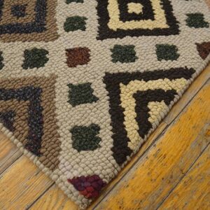 Vintage American Hooked Rug 5'11"×8'6" Mid 20th Century, Hand-Hooked Wool - detail view 2