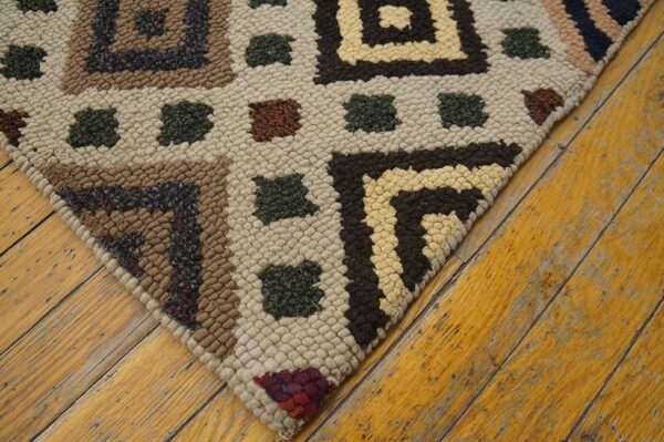 Vintage american hooked rug 5'11"×8'6" mid 20th century, hand-hooked wool 3 Vintage american hooked rug 5'11"×8'6" mid 20th century, hand-hooked wool - detail view 2