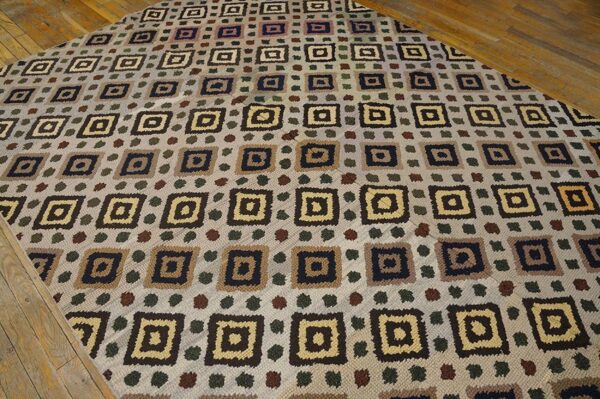 Vintage american hooked rug 5'11"×8'6" mid 20th century, hand-hooked wool 6 Vintage american hooked rug 5'11"×8'6" mid 20th century, hand-hooked wool - detail view 5