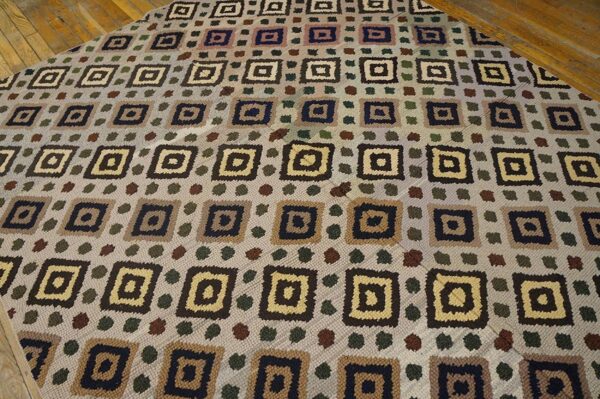 Vintage american hooked rug 5'11"×8'6" mid 20th century, hand-hooked wool 9 Vintage american hooked rug 5'11"×8'6" mid 20th century, hand-hooked wool - detail view 8