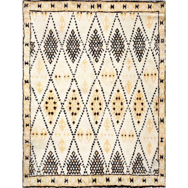 Vintage north african moroccan rug 5'3"×6'9" ivory diamond, hand-woven, 1950s 9 Vintage north african moroccan rug 5'3"×6'9" ivory diamond, hand-woven, 1950s - detail view 8