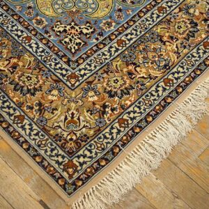 Vintage Persian Isfahan Rug 5'Ã—8' by Sarraf Mamoury, Ivory Traditional Design, 1940s - detail view 4