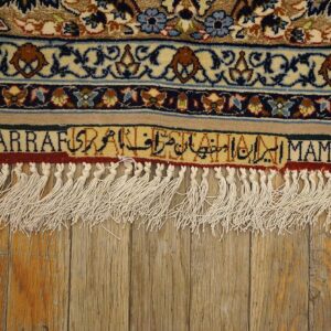 Vintage Persian Isfahan Rug 5'Ã—8' by Sarraf Mamoury, Ivory Traditional Design, 1940s - detail view 5