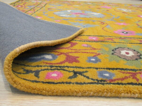 Violet ruby yellow hand tufted wool rug - image 4