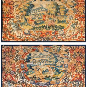 17th Century Pair of Flemish Tapestry in Baroque Style