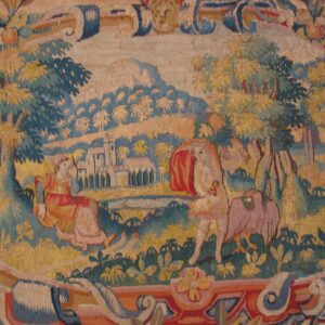 17th Century Pair of Flemish Tapestry in Baroque Style - detail view 1