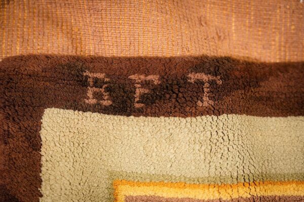 1820s green large-scale floral woven formal neoclassical french savonnerie rug - detail view 4