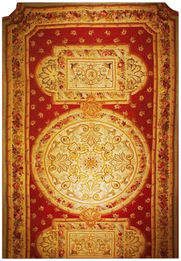 1840s antique oversized flatweave red ground classical french aubusson wool rug 1 1840s antique oversized flatweave red ground classical french aubusson wool rug