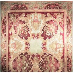 1840s Antique Red Field Medallion Flatweave Wool French Aubusson Gallery Rug