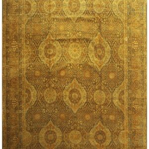 1840s Royal Blue Painterly Floral Motifs Antique Knotted Silk Kirman Carpet Rug