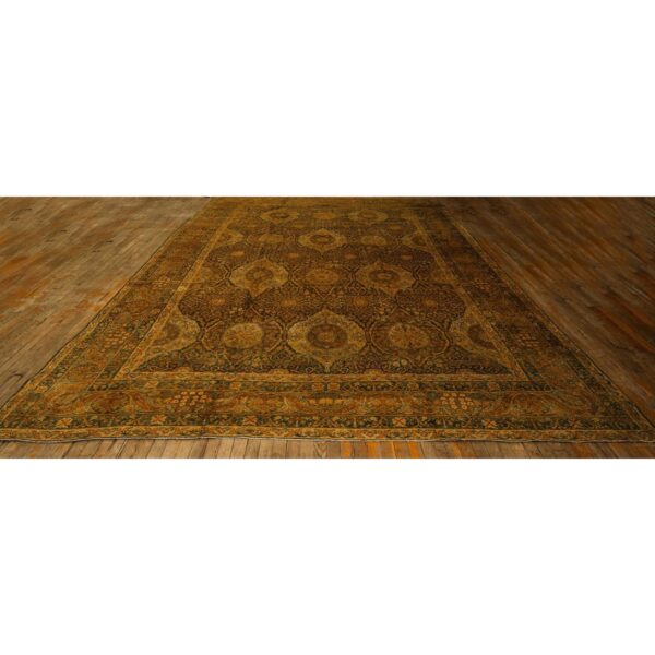 1840s royal blue painterly floral motifs antique knotted silk kirman carpet rug 2 1840s royal blue painterly floral motifs antique knotted silk kirman carpet rug - detail view 1