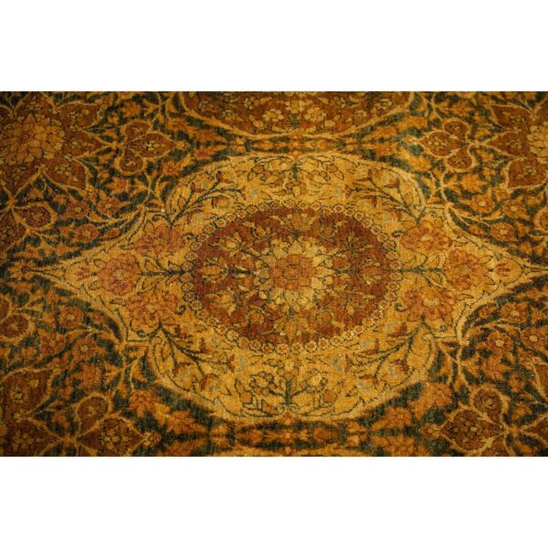 1840s royal blue painterly floral motifs antique knotted silk kirman carpet rug 6 1840s royal blue painterly floral motifs antique knotted silk kirman carpet rug - detail view 5