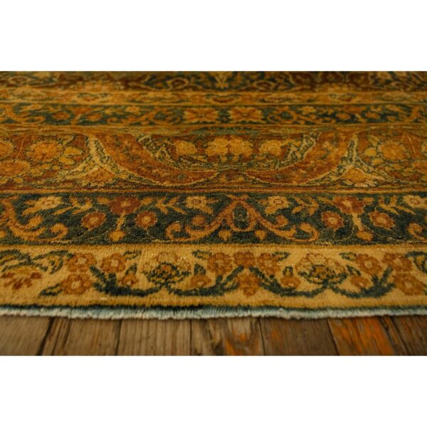 1840s royal blue painterly floral motifs antique knotted silk kirman carpet rug 7 1840s royal blue painterly floral motifs antique knotted silk kirman carpet rug - detail view 6
