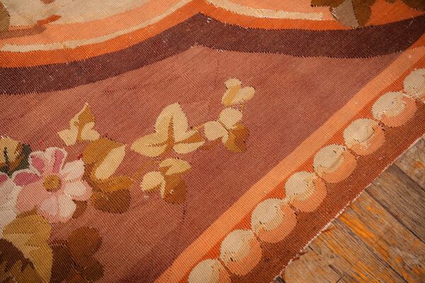 1850s antique beige floral medallion french neoclassical european aubusson rug 3 1850s antique beige floral medallion french neoclassical european aubusson rug - detail view 2