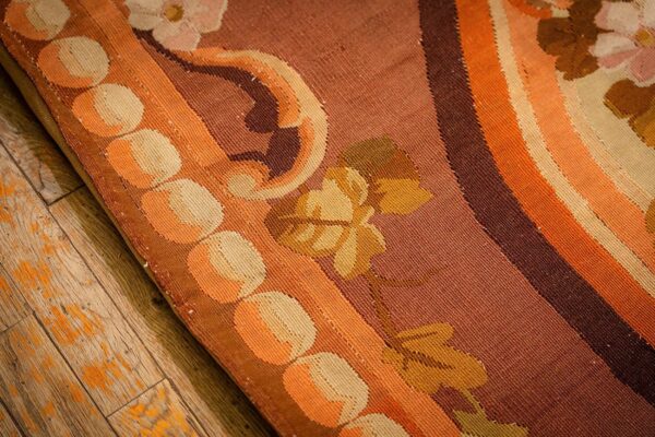 1850s antique beige floral medallion french neoclassical european aubusson rug 7 1850s antique beige floral medallion french neoclassical european aubusson rug - detail view 6