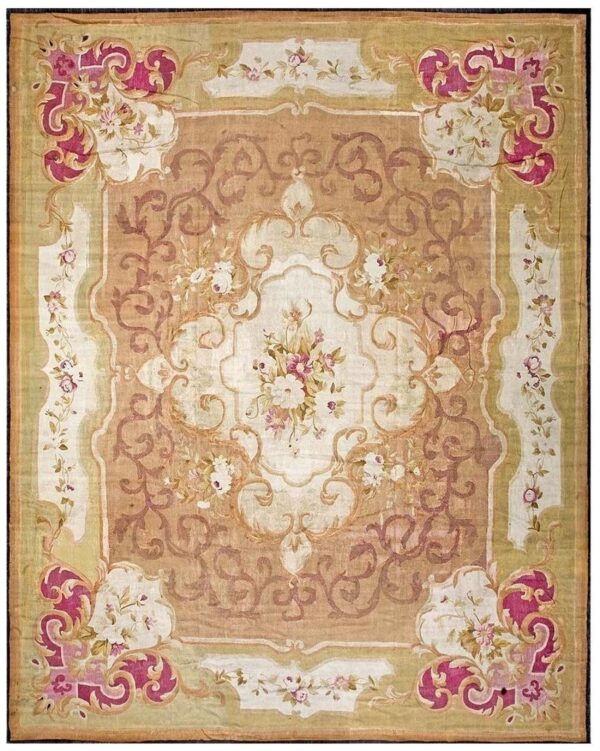 1860s brown traditional floral antique french louis philipe period aubusson rug 1 1860s brown traditional floral antique french louis philipe period aubusson rug